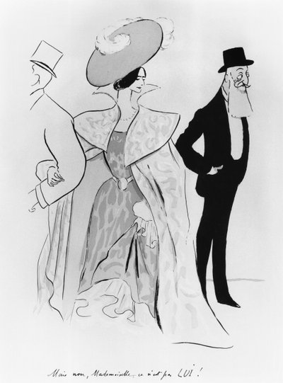 Karikatuur van Leopold II (1835-1909) en Cleo de Merode (1873-1966) door Leonetto Cappiello